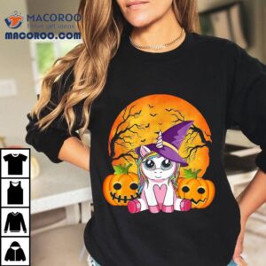 Cute Halloween Shirt Girls Witchy Unicorn