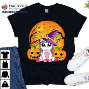 Cute Halloween Girls Witchy Unicorn Tshirt