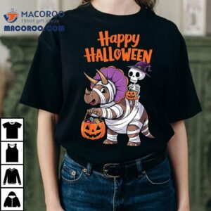 Cute Skeleton Riding Triceratops Happy Halloween Design Shirt Cute Skeleton Riding Triceratops Happy Halloween Design Shirt
