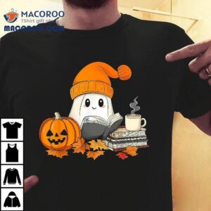 Cute Teacher Ghost Reading Book Lovers Halloween Coffee Shirt