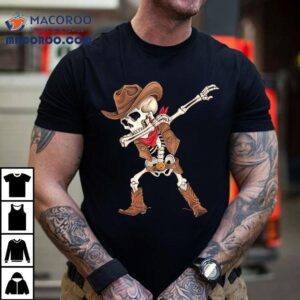 Dabbing Skeleton Cowboy Halloween Costume Boys Kids Shirt