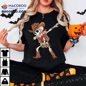 Dabbing Skeleton Cowboy Halloween Costume Boys Kids Shirt 2 Dabbing Skeleton Cowboy Halloween Costume Boys Kids Tshirt