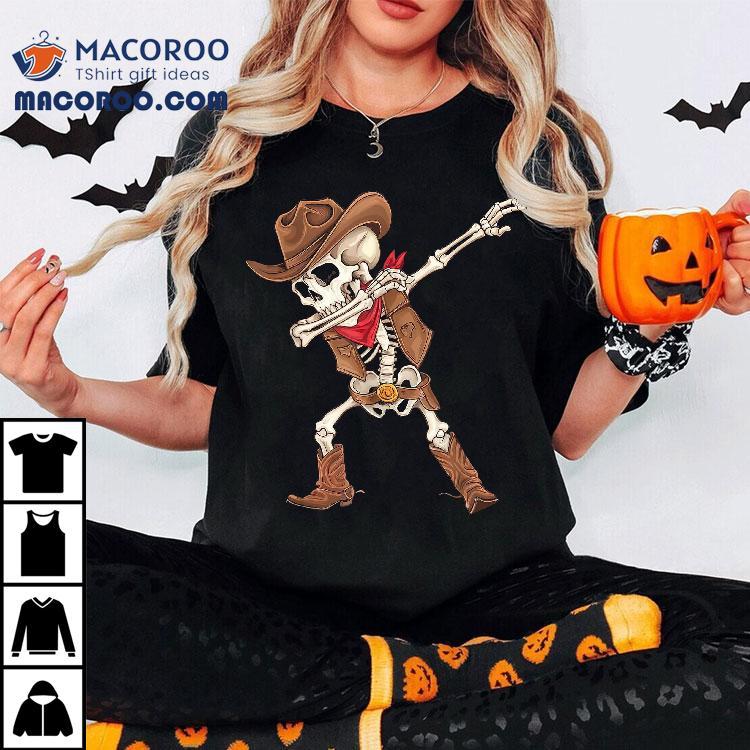 Dabbing Skeleton Cowboy Halloween Costume Boys Kids Shirt Dabbing Skeleton Cowboy Halloween Costume Boys Kids Shirt