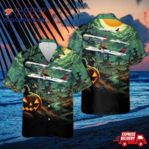 Delta Airline Airbus A220-300 Halloween Hawaiian Shirt