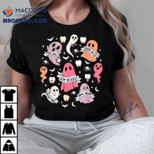 Dentist Ghost Spooky Halloween Dental Hygienist Assistant Shirt