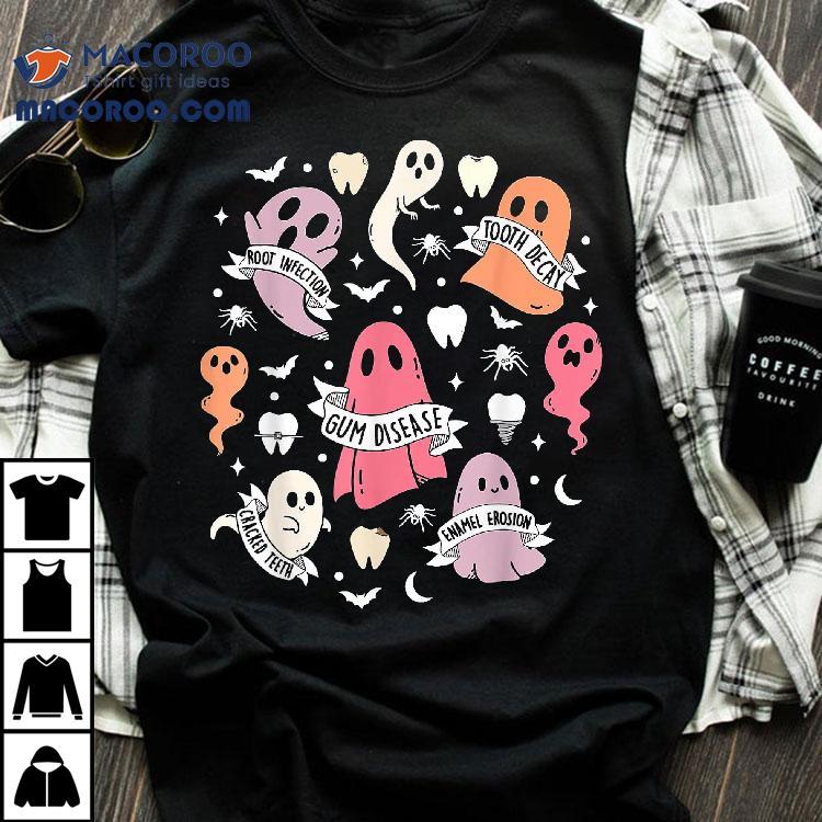 Dentist Ghost Spooky Halloween Dental Hygienist Assistant Shirt Dentist Ghost Spooky Halloween Dental Hygienist Assistant Shirt