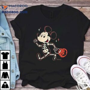 Disney Mickey Mouse Halloween Skeleton Trick Or Treat Shirt