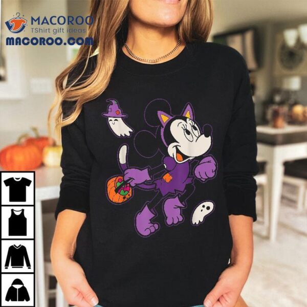 Disney Minnie Mouse In Cat Costume Spooky Cute Halloween Shirt