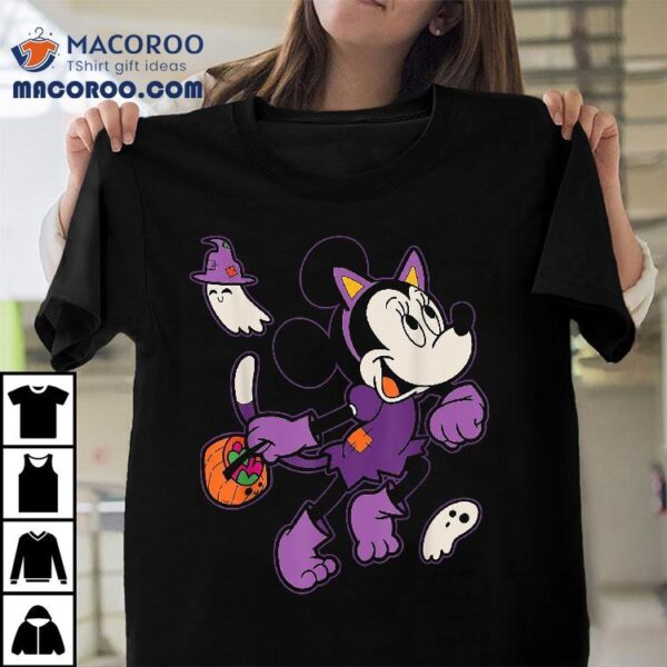 Disney Minnie Mouse In Cat Costume Spooky Cute Halloween Shirt