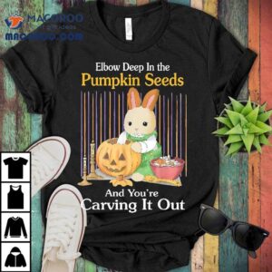 Elbow Deep In Pumpkin Seeds And You Re Carving It Out Rabbi Tshirt