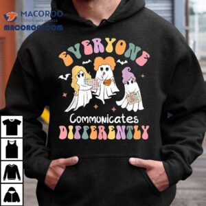 Everyone Communicates Differently Halloween Autism Teacher Shirt