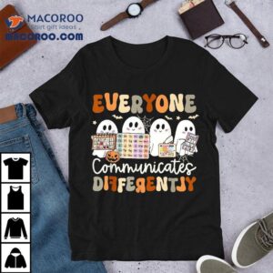Everyone Communicates Differently Speech Therapy Halloween Shirt 3 Everyone Communicates Differently Speech Therapy Halloween Tshirt