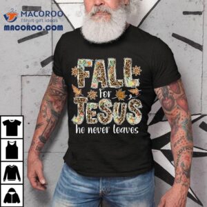 Fall For Jesus He Never Leaves Boho Leopard Kids Shirt