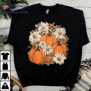 Fall Vintage Pumpkin Autumn Graphic Thanksgiving Tshirt