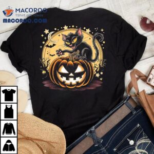 (feline & Frightful) Black Cat Pumpkin Halloween Shirt