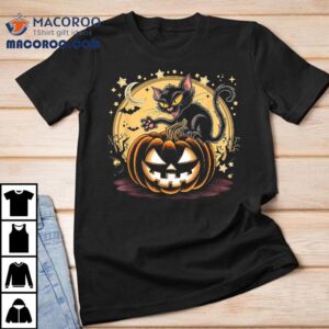 Feline Amp Frightful Black Cat Pumpkin Halloween Tshirt