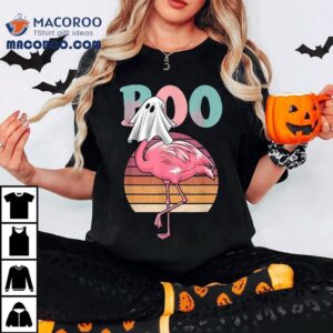 Flamingo Ghost Boo Pink Halloween Costume Lover Tshirt