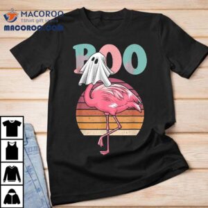 Flamingo Ghost Boo Pink Halloween Costume Lover Tshirt