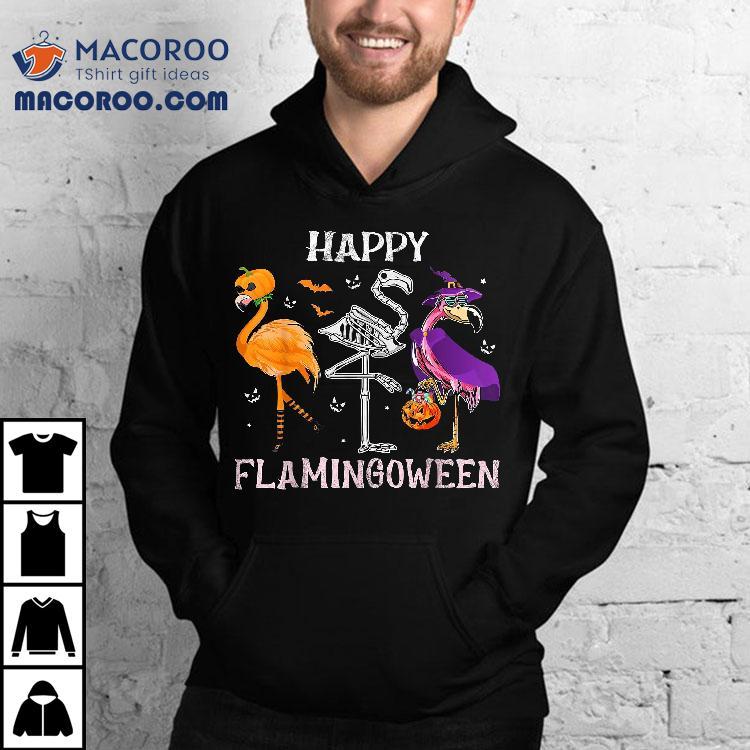 Flamingoween Halloween Pink Flamingo Costume Skeleton Witch Shirt Flamingoween Halloween Pink Flamingo Costume Skeleton Witch Shirt