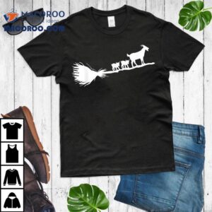 Flying Halloween Goats With Baby Goat Shirt