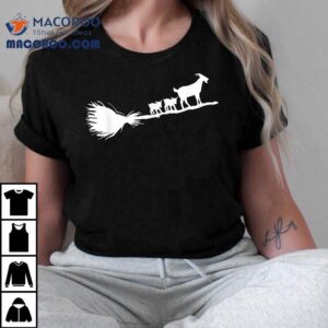 Flying Halloween Goats With Baby Goat Shirt
