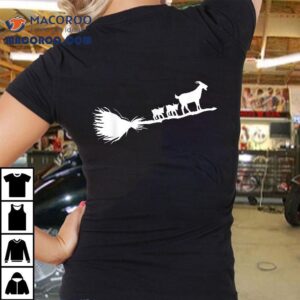 Flying Halloween Goats With Baby Goa Tshirt