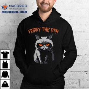 Friday The Th Black Cat Halloween Funny Mom Dad Tshirt