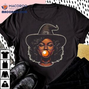 Funny Afro Girl Blowing Orange Bubble Gum Halloween Costume Shirt