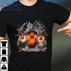 Funny Chicken Halloween Costume Spooky Season Chickens Witch Shirt