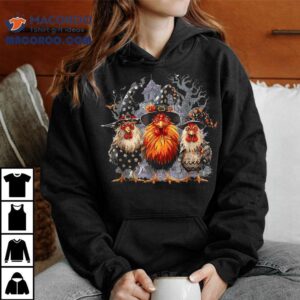 Funny Chicken Halloween Costume Spooky Season Chickens Witch Tshirt