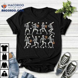 Funny Halloween Baseball Skeletons Play Boys Kids Shirt