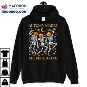 Funny Halloween Dancing Skeletons Pun Autumn Fall Pumpkin Shirt