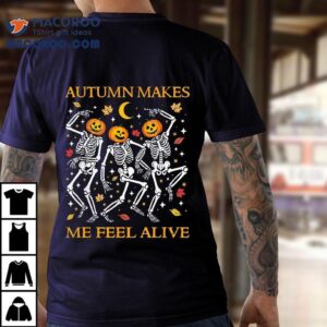 Funny Halloween Dancing Skeletons Pun Autumn Fall Pumpkin Shirt