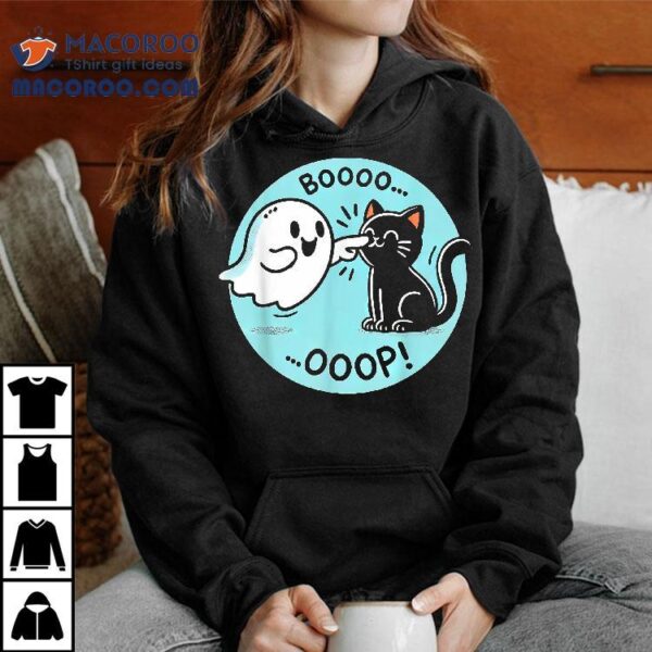 Funny Halloween Ghost Black Cat Boop Easy Lazy Costume Shirt