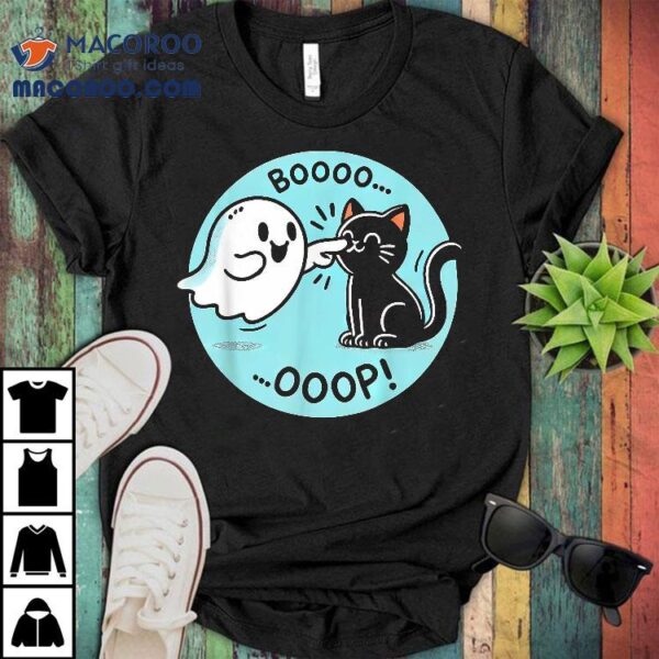 Funny Halloween Ghost Black Cat Boop Easy Lazy Costume Shirt