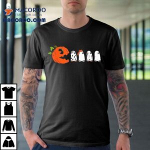 Funny Halloween Pumpkin Eatingghosts Kids Gamers Shirt