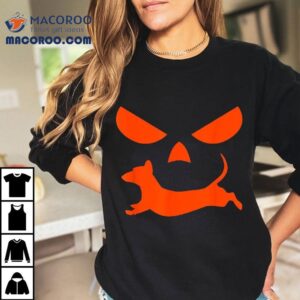 Funny Halloween Pumpkin Face Dachshund Shirt