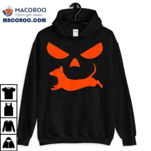 Funny Halloween Pumpkin Face Dachshund Tshirt