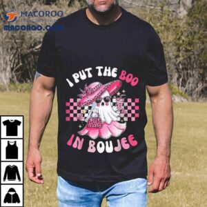 Funny I Put The Boo In Boujee Pink Ghost Halloween Shirt