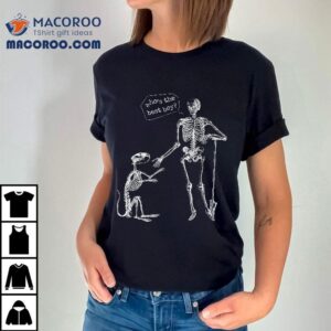 Funny Skeleton And Dog Friendship Halloween Party Shirt