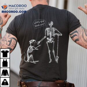 Funny Skeleton And Dog Friendship Halloween Party Tshirt