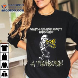 Funny Skeleton Halloween Trombone Joke Tshir Tshirt
