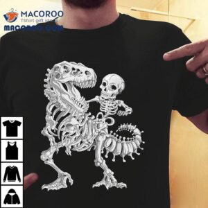 Funny Skeleton Riding Dinosaur Halloween Shirt
