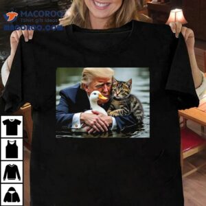 Funny Trump Cat And Duck Memes Christmas Halloween Vote Sign Shirt