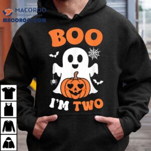 Ghost Boo I M Two Year Nd Birthday Boys Halloween Groovy Tshirt