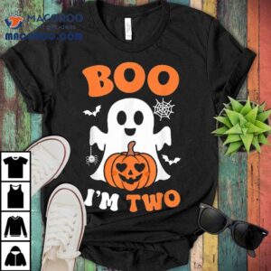Ghost Boo I M Two Year Nd Birthday Boys Halloween Groovy Tshirt