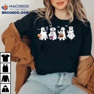 Ghost Nurse Halloween Crew Funny Scrub Er Rn Nursing Student Shirt