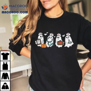 Ghost Nurses Halloween Crew Funny Costume Scrub Top Shirt