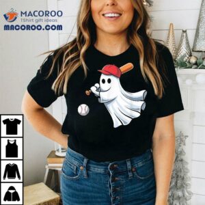 Ghost Playing Baseball Halloween Costume For Boys Kids Shirt