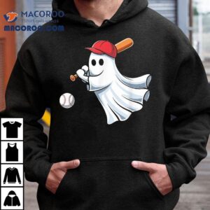 Ghost Playing Baseball Halloween Costume For Boys Kids Shirt